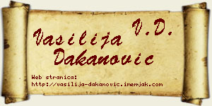 Vasilija Dakanović vizit kartica